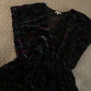 Lace & Mesh Velvet Peplum Top